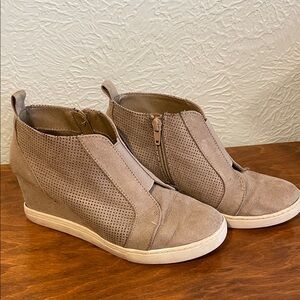a new day Taupe Perforated Wedge Sneaker Booties